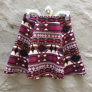 Colorful skirt, printed skirt, tribal print skirt, western skirt,western wear